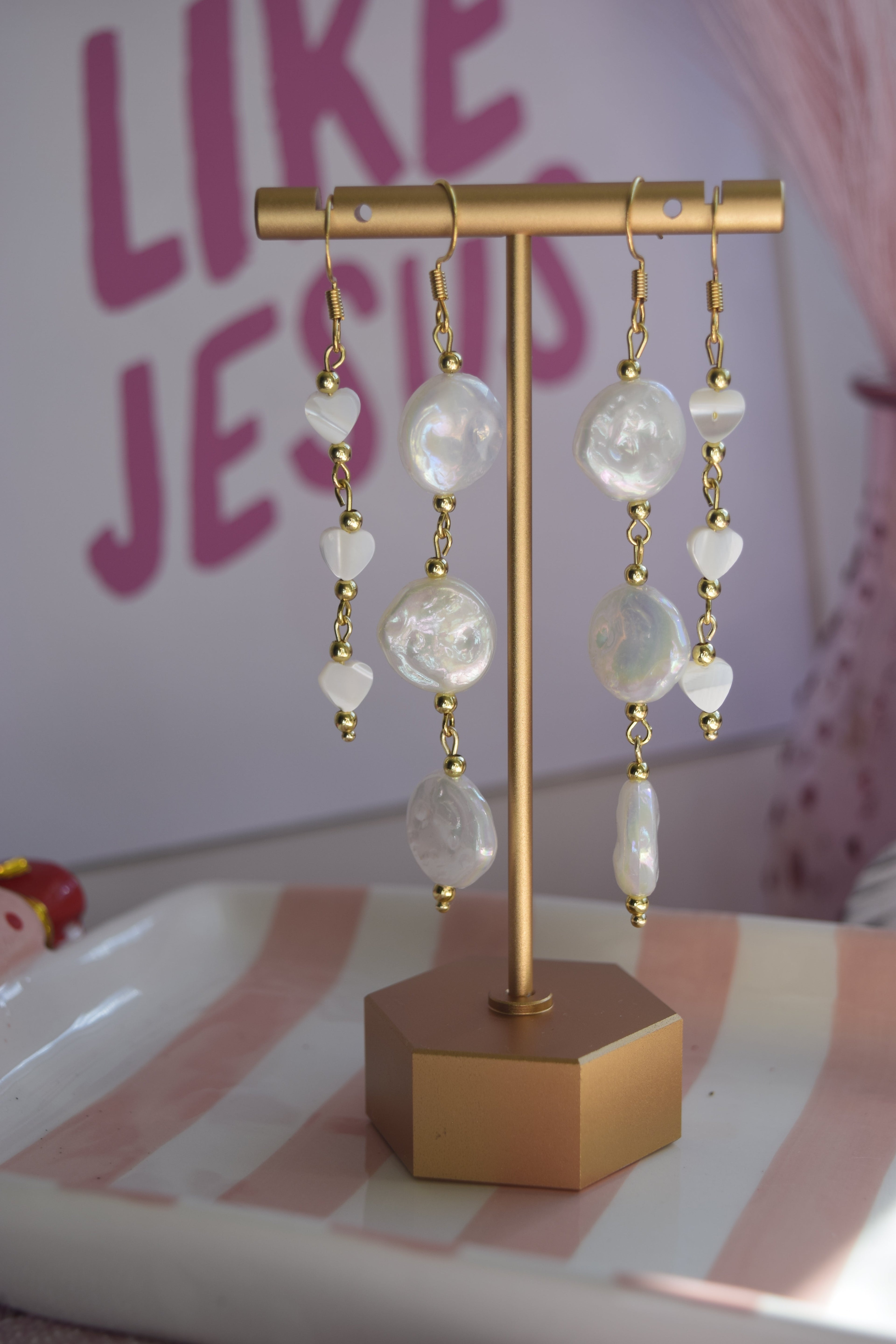 Falling for you dangles in gold