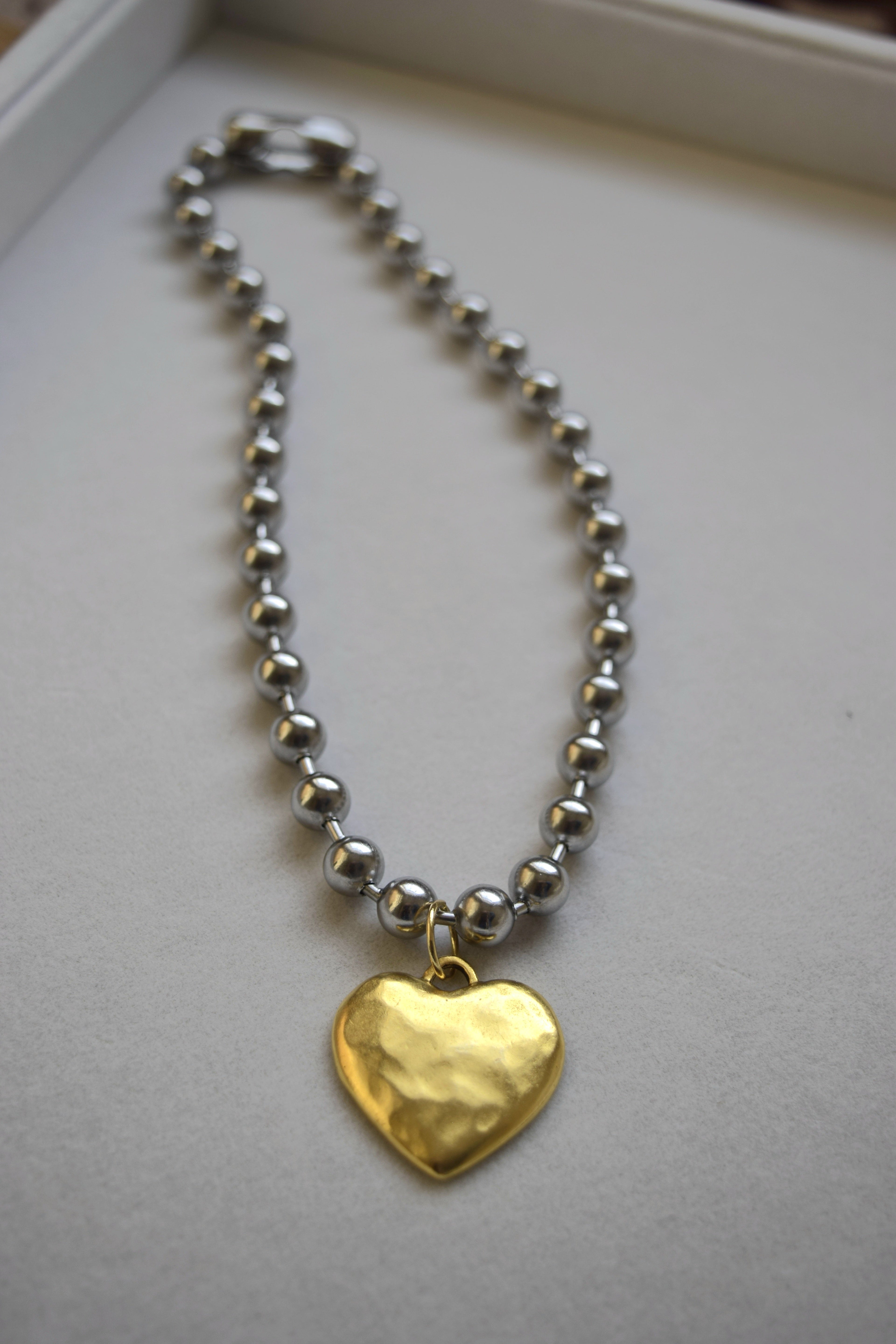Chunky Statement Heart Necklace