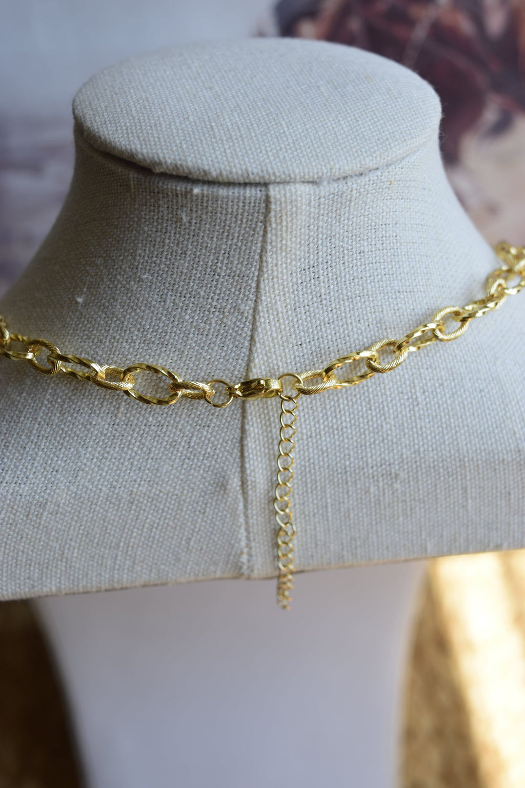 Golden Twisted Rope Chain Necklace