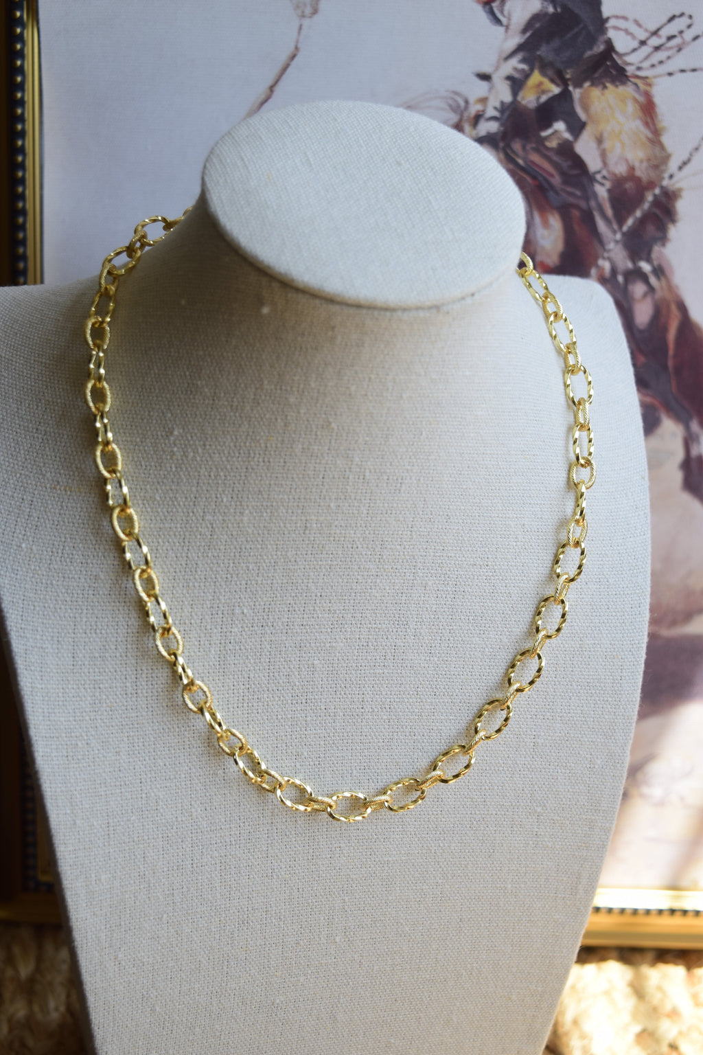 Golden Twisted Rope Chain Necklace