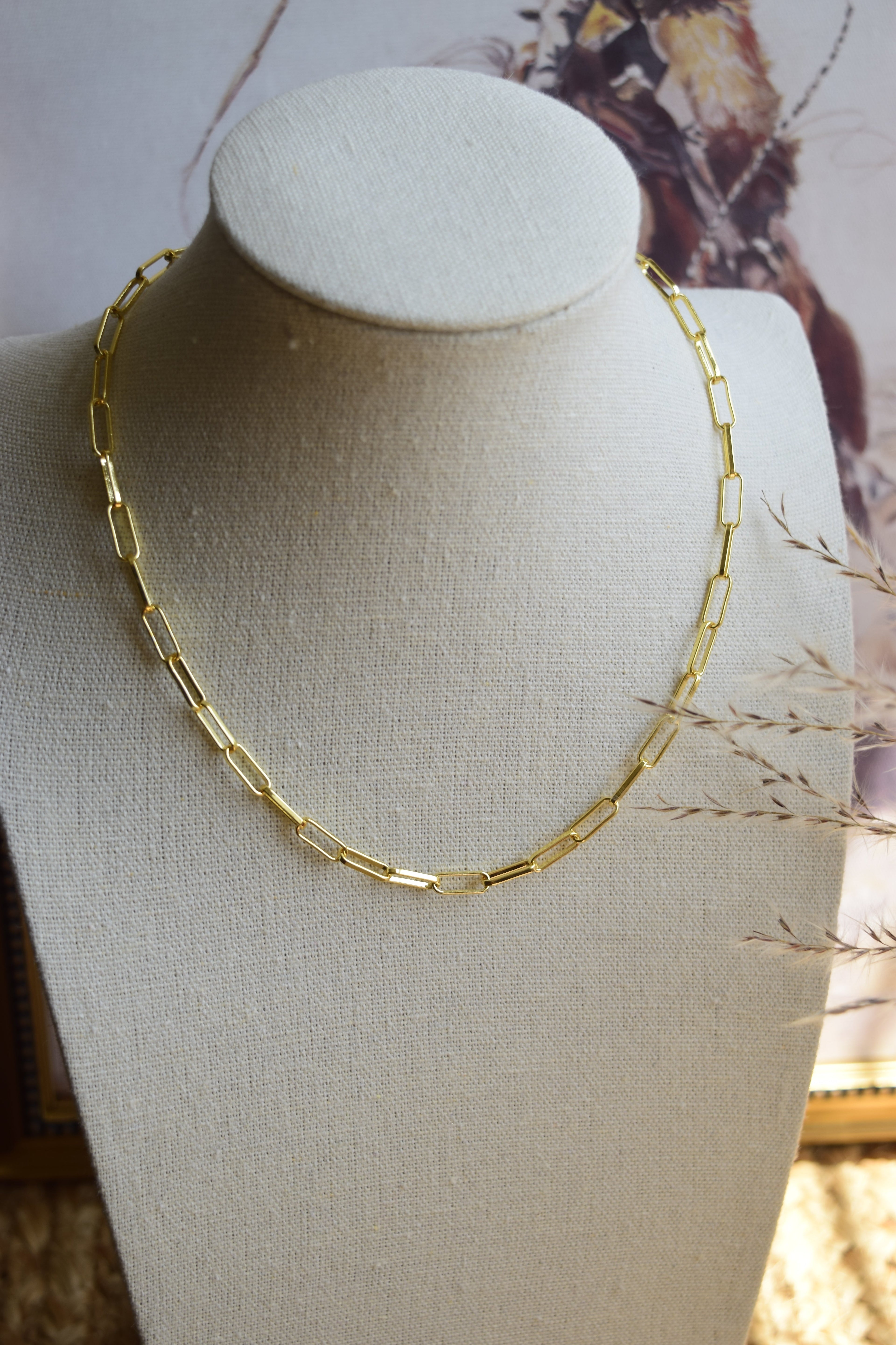 Dainty Gold Paperclip Necklace