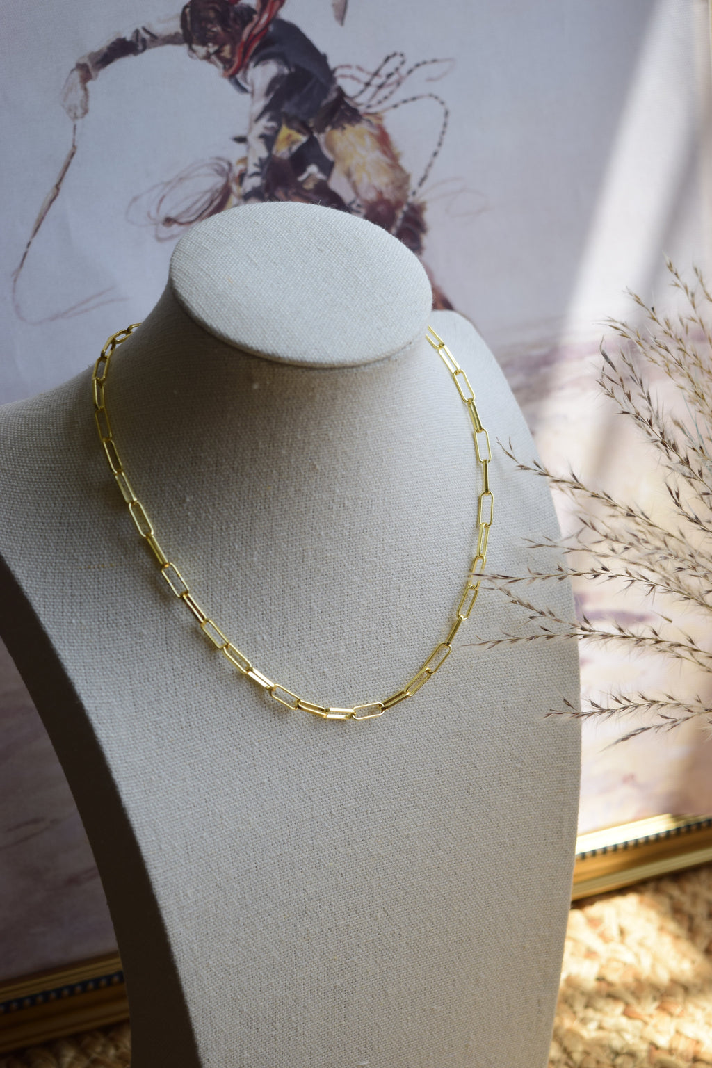 Dainty Gold Paperclip Necklace