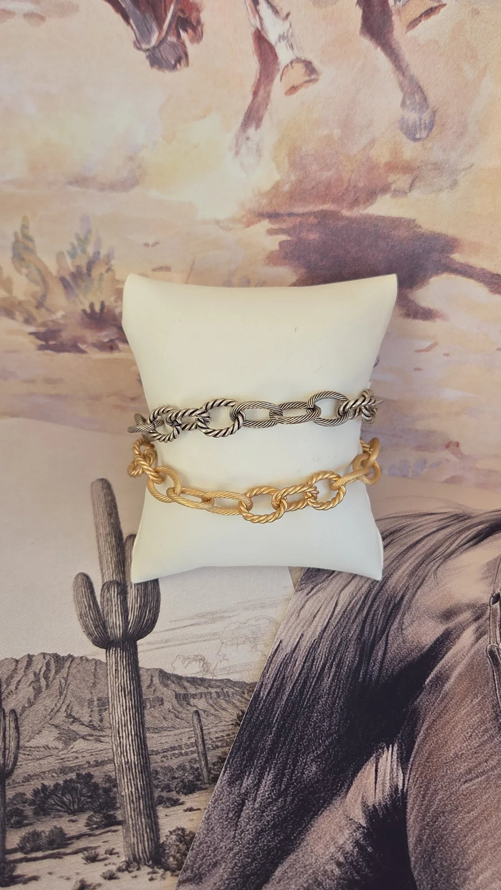 Country Chunky Chain Statement Bracelets