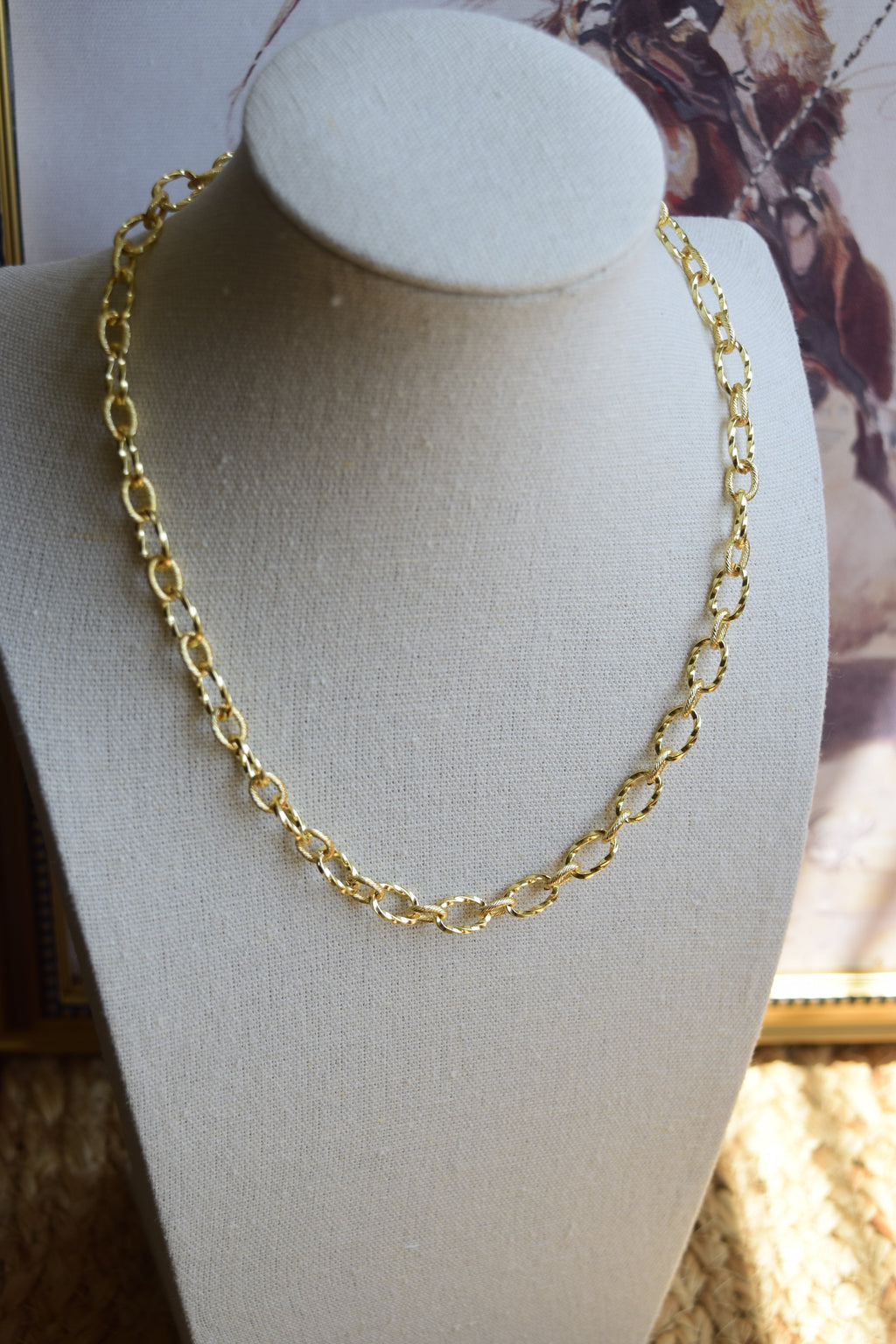 Golden Twisted Rope Chain Necklace
