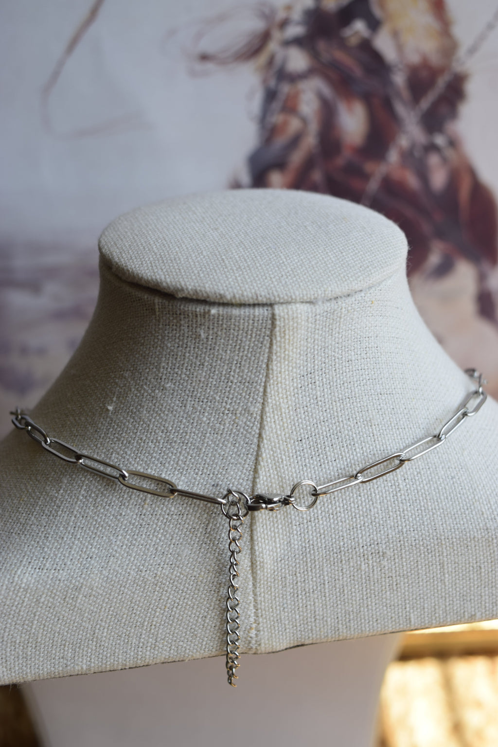 Stainless steel paperclip chain necklace