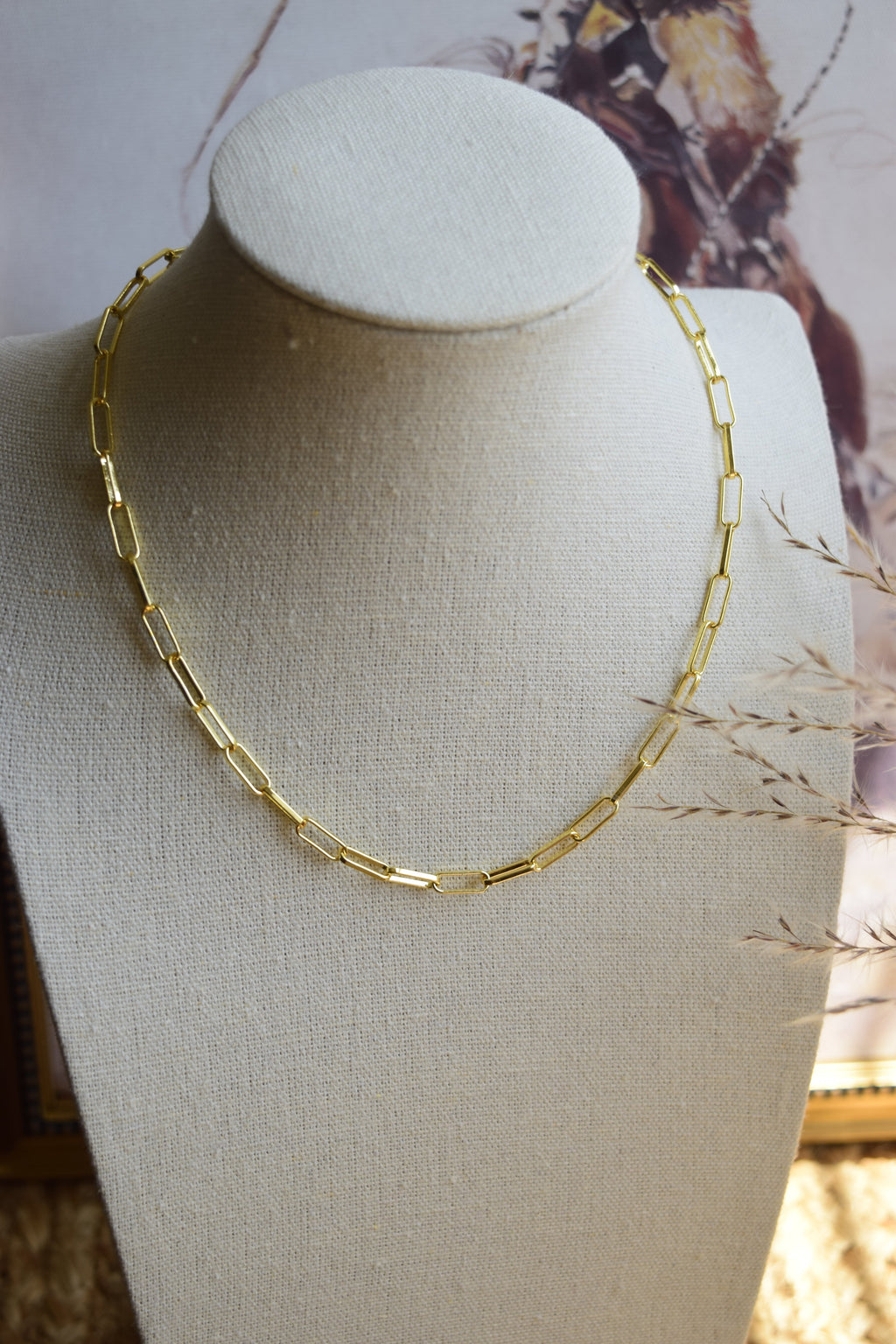 Dainty Gold Paperclip Necklace