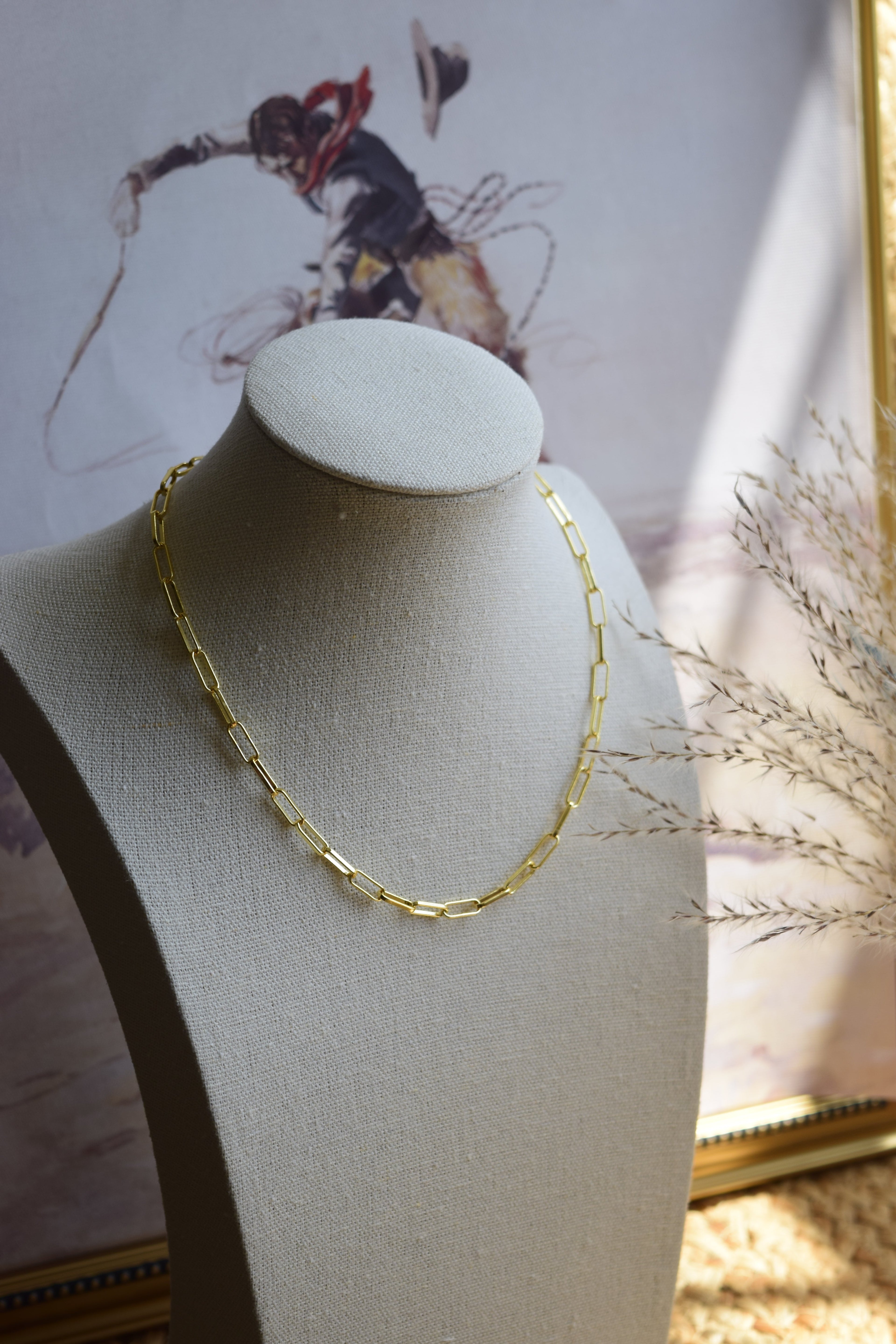 Dainty Gold Paperclip Necklace