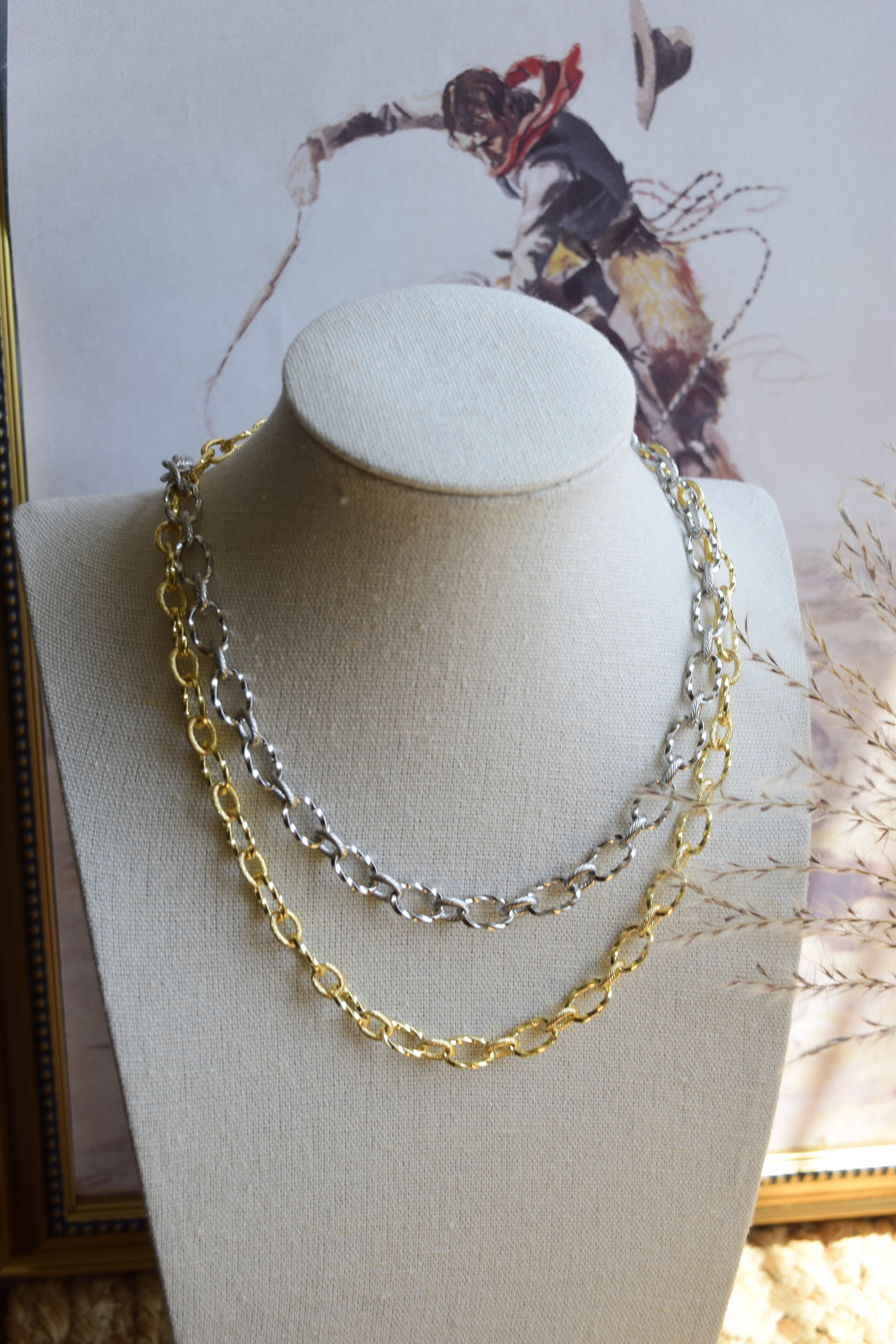 Golden Twisted Rope Chain Necklace