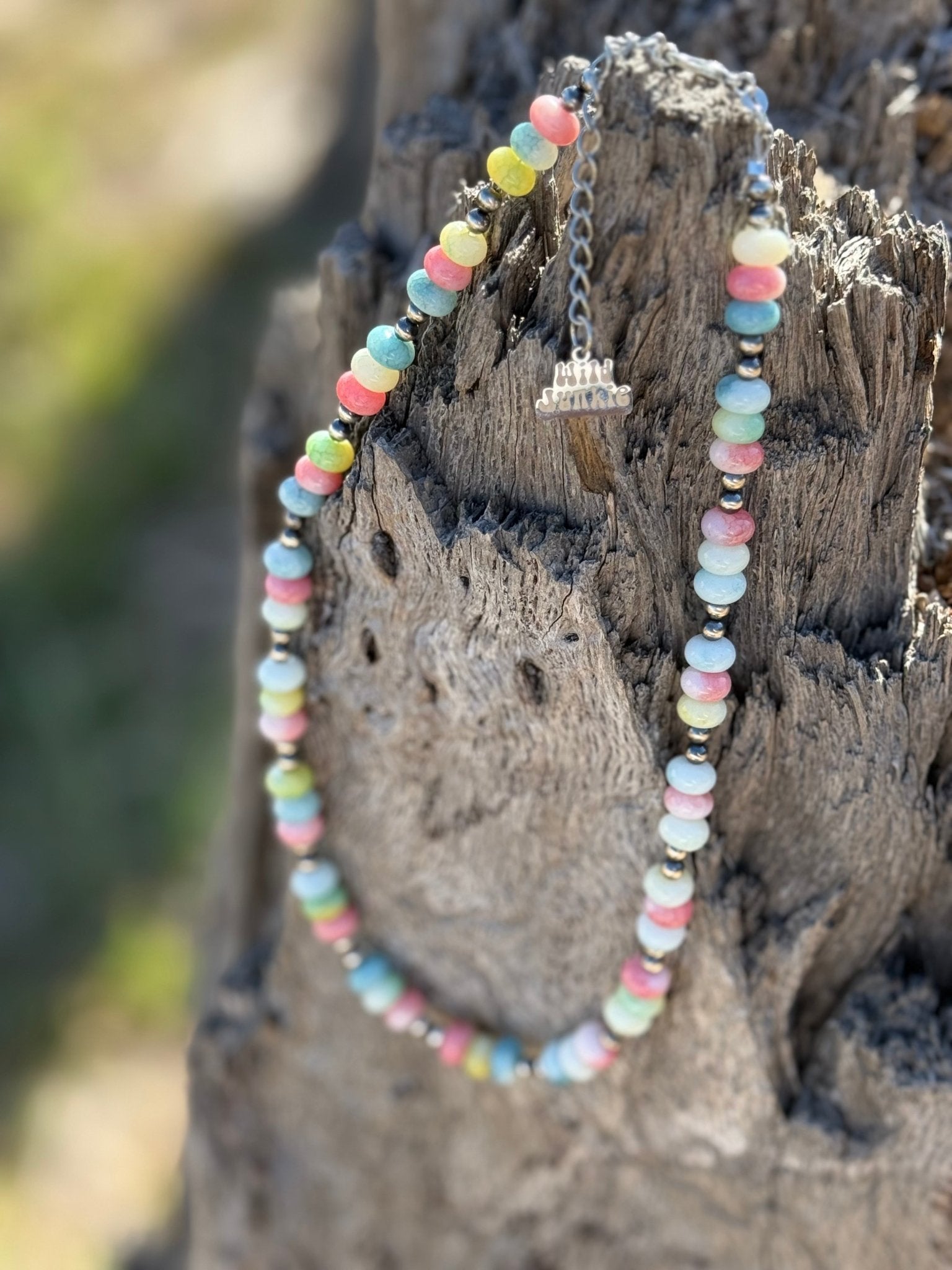 Sterling Silver Pastel Opal Beaded Choker Necklace