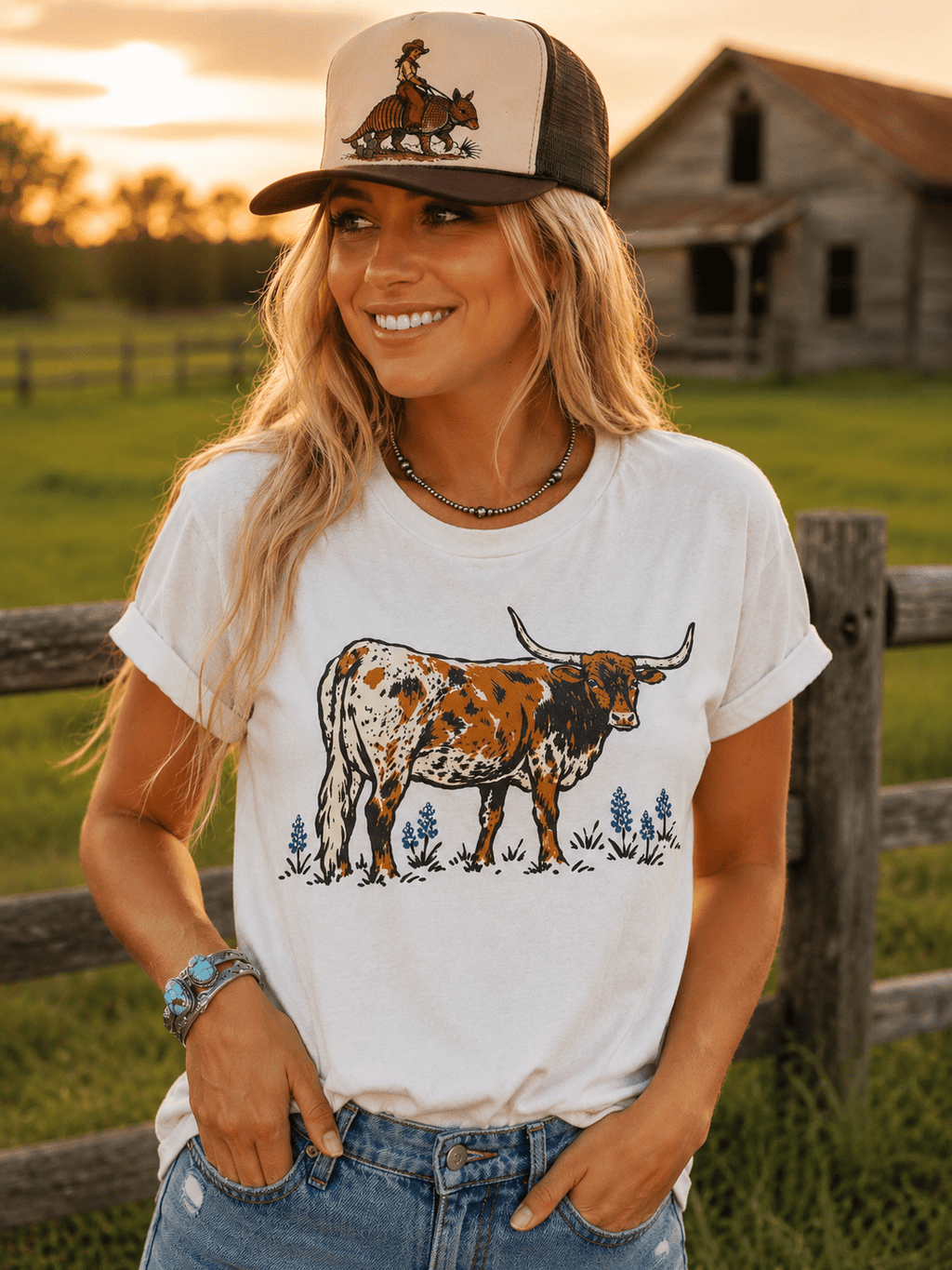 Texas Longhorn Bluebonnet Graphic Tee