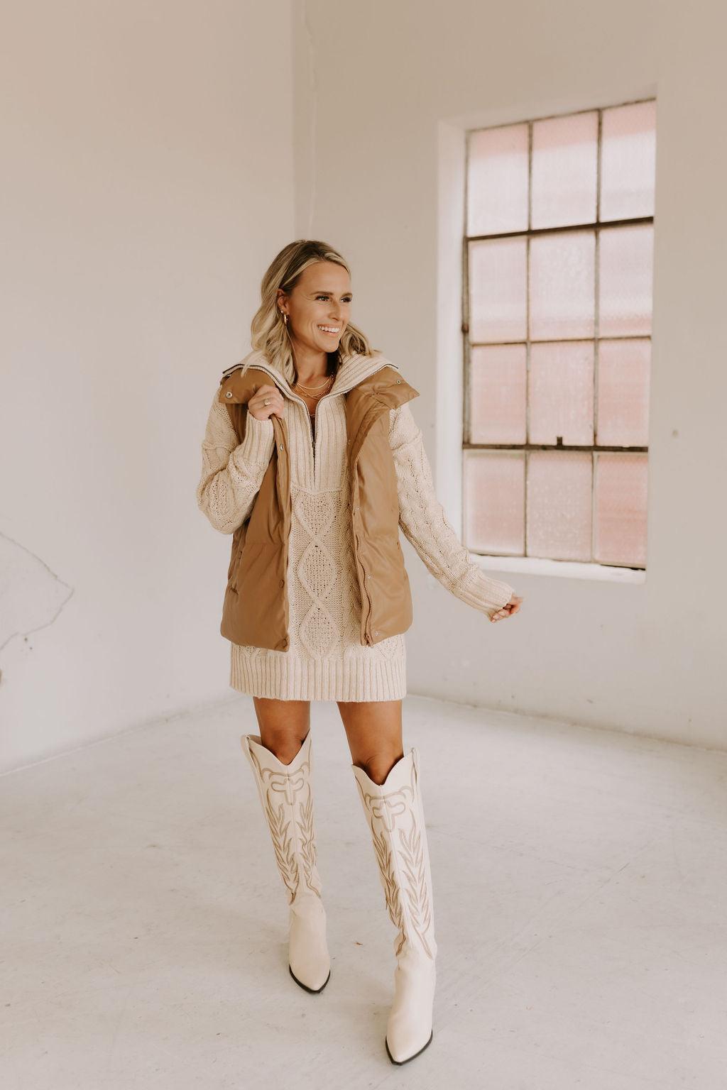 SALE The Out West Tall Cowboy Boot in Cream