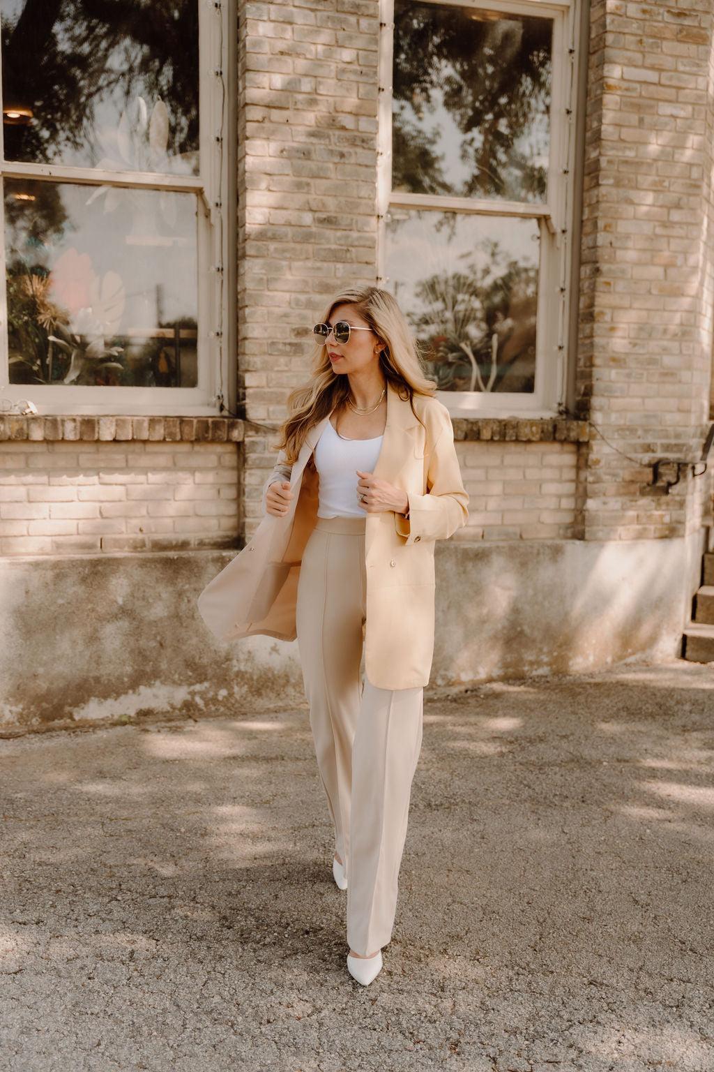 The Zoey Trouser in Cream