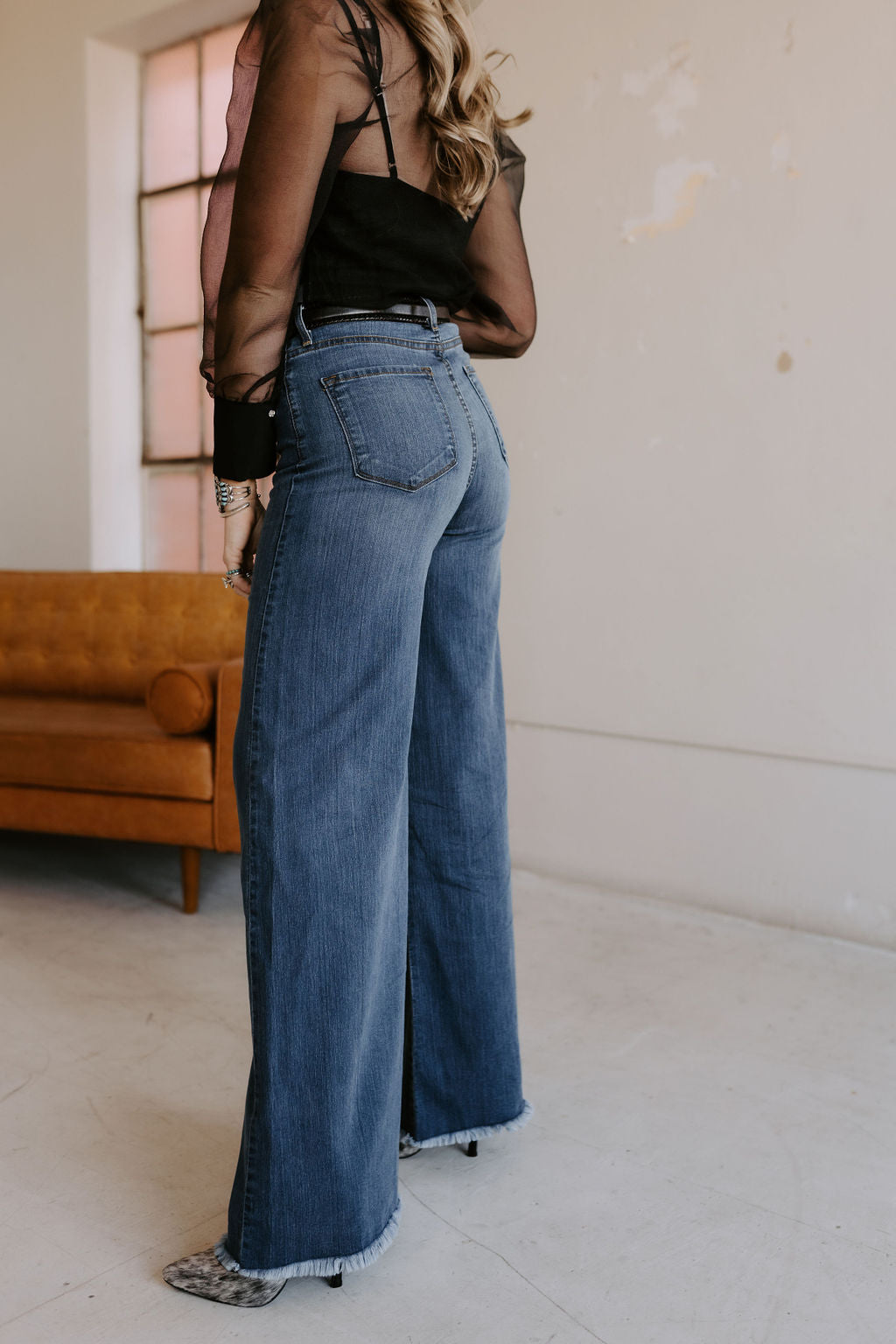 The Loretta Trouser Jean in Medium Wash