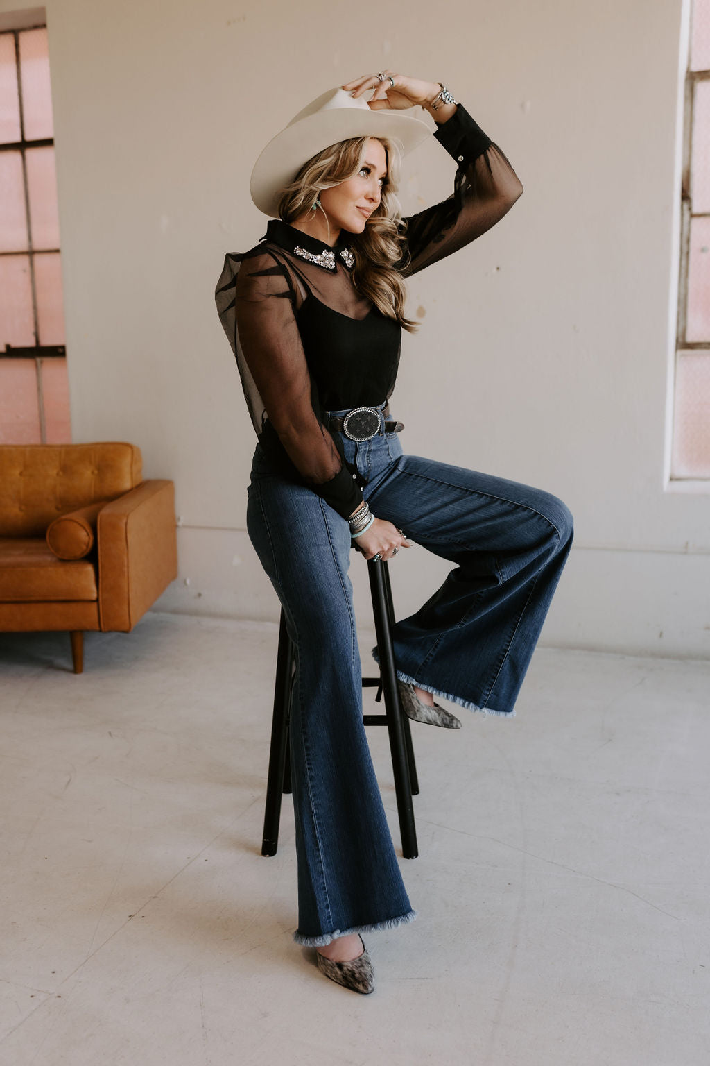 The Loretta Trouser Jean in Medium Wash