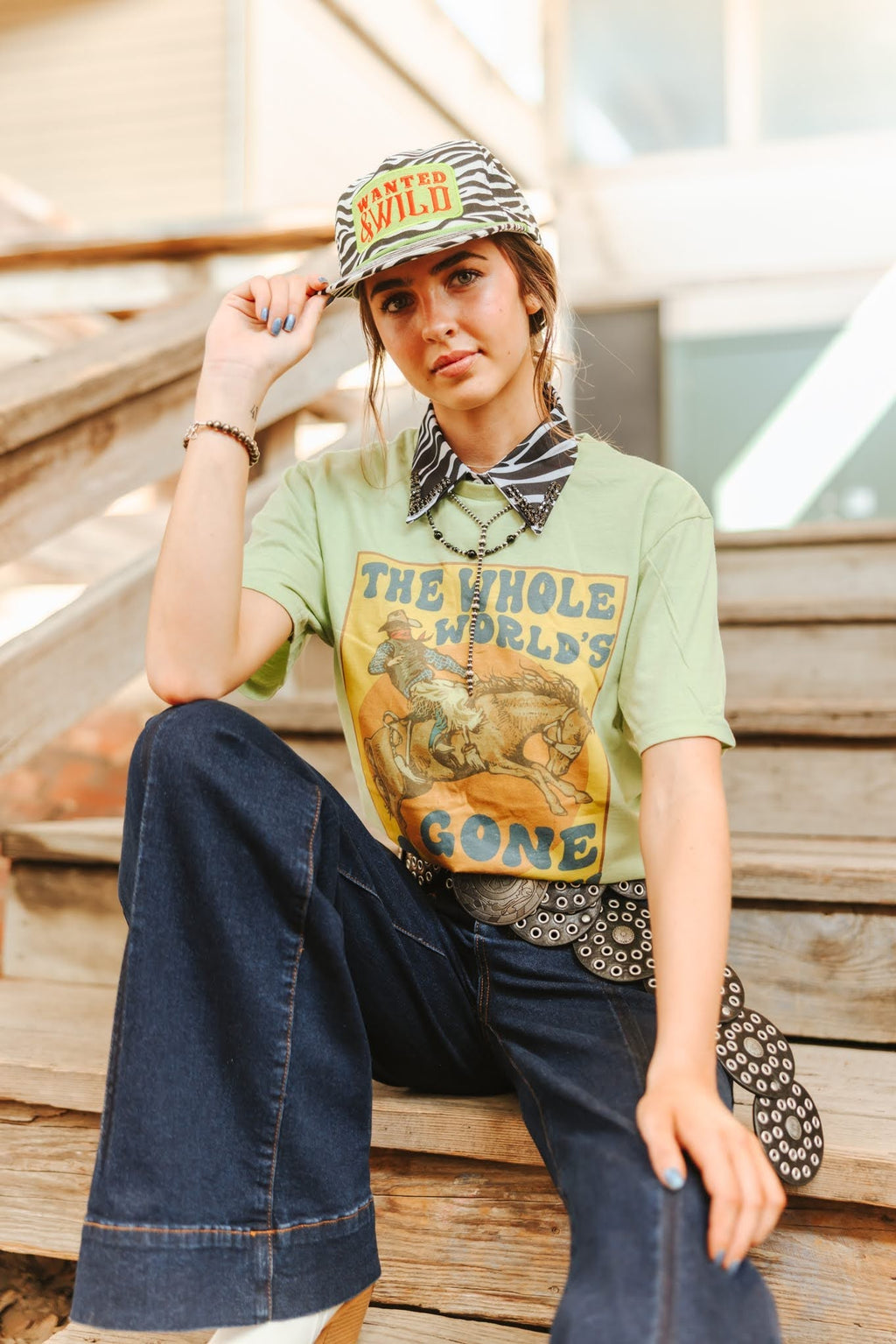 World's Gone Country Western Graphic Tee